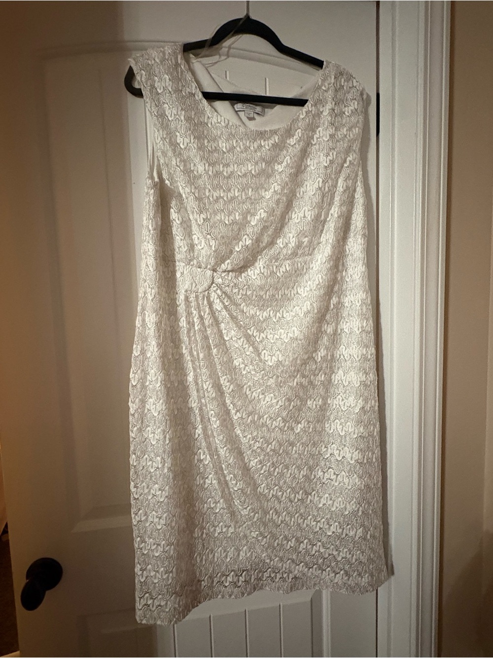 Dressbarn White Lace Midi Dress with Twist Detail